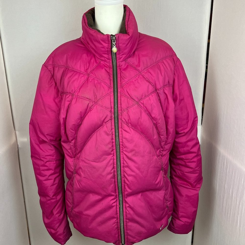 Nike Woman's Duck Down Puffer Jacket Hot Pink Fuchsia Sz XL (16-18)